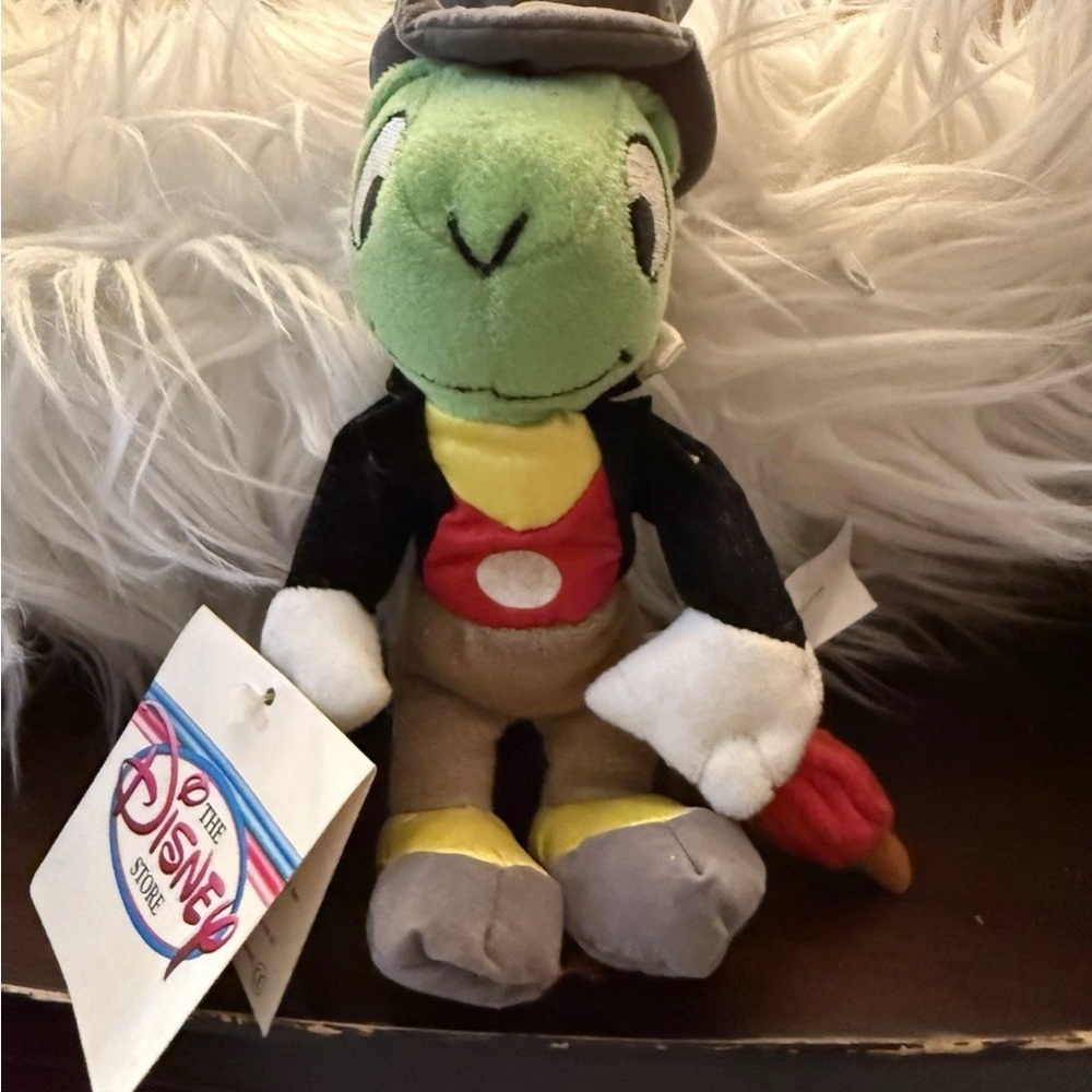 The Disney Store Pinocchio Jiminy Cricket 8" Mini Bean Bag Plush NWT